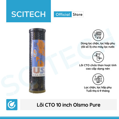 Lõi lọc nước số 3 CTO 10 inch Olsmo Pure by Scitech dùng trong máy lọc nước RO, bộ lọc thô - Hàng chính hãng