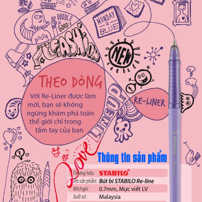 Combo Bút Bi Nắp F-Liner - Ngòi F - BP868F-C5 (BP868F-BU-BK-RD-PK-VL)