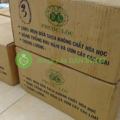 THÙNG 24 VIÊN NÉN MỤN DỪA PHƯỚC LỘC-TIỀN GIANG, 100% MỤN DỪA TRỒNG RAU MẦM – RAU ĂN LÁ
