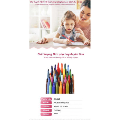 Bút lông đầu to STABILO Power (PW280) - Xanh Cyan (450)