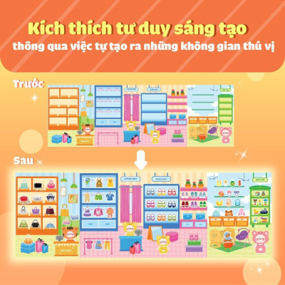 Sách Tương Tác Bóc Dán Sticker Cho Bé - Trò Chơi Đồ Hàng Đi Siêu Thị (Hơn 200 Stickers) - Megabook