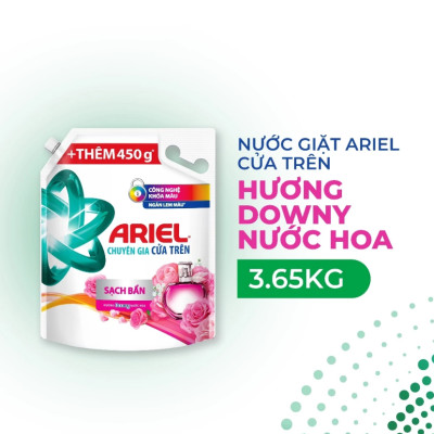 Túi Nước Giặt ARIEL Chuyên Gia Cửa Trên Ngăn Lem Màu - Hương Downy Nước Hoa 3.65KG
