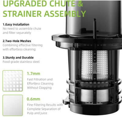 Máy ép trái cây tốc độ chậm Biolomix SJ-017,  chất liệu vỏ nhựa Tritan an toàn, dễ vệ sinh- Hàng chính hãng