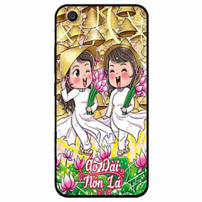 Ốp lưng in cho Vivo V5 Mẫu Đôi Bạn Áo Dài