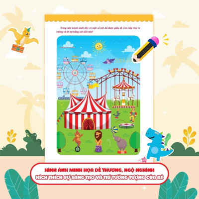 Sách - Cùng Khủng Long Học Nét Cơ Bản Quyển 1 - Các Nét Đầu Tiên - Sticker Bé Gái - Megabook