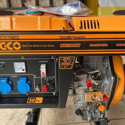 MÁY PHÁT ĐIỆN ĐỘNG CƠ DẦU 3.0KVA (4 THÌ, OHV, 13HP) INGCO GDE30001- HÀNG CHÍNH HÃNG