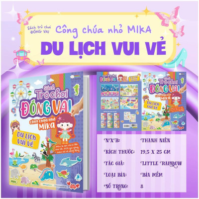 Sách - Trò Chơi Đóng Vai Công Chúa Nhỏ Mika - Du Lịch Vui Vẻ - Bóc Dán 80+ Sticker Đa Dạng Cho Bé Gái - Megabook