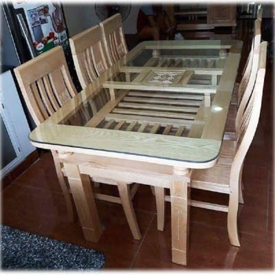 Bộ Bàn Ăn 2 Tầng Gỗ Sồi Nga