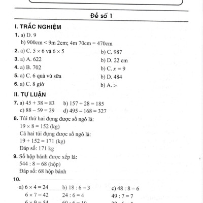 Bộ Đề Kiểm Tra Môn Toán Lớp 3 (Dùng Kèm SGK Chân Trời Sáng Tạo) - HA