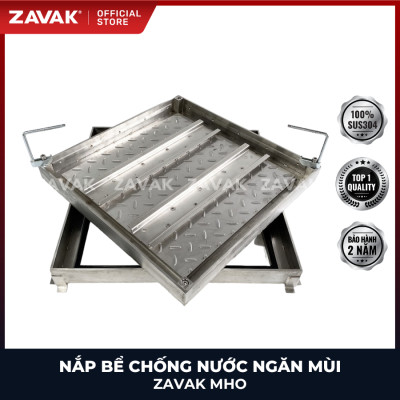 Nắp bể ngầm chống nước ngăn mùi inox ZAVAK MHO*-50 / KT 50x50cm, lát gạch 2,5cm/ tải tối đa 720kg