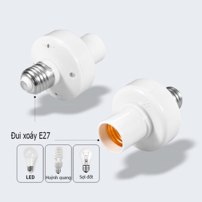 Đui Đèn Điều Khiển Từ Xa E27 kèm remote bật tắt