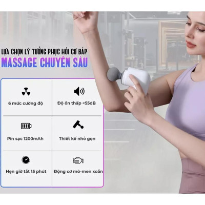 Súng massage cầm tay OKACHI JP-G3 có đầu nóng màu trắng