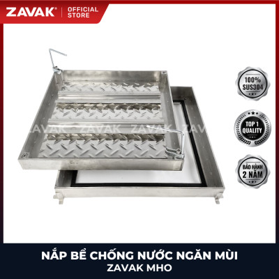 Nắp bể ngầm chống nước ngăn mùi inox ZAVAK MHO*-60 / KT 60x60cm, lát gạch 2,5cm/ tải tối đa 600kg