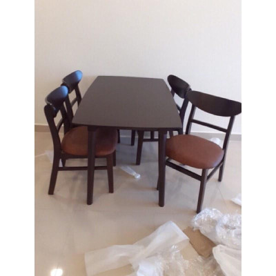 (Freeship) Bộ bàn ghế ăn giá rẻ - Gỗ tự nhiên