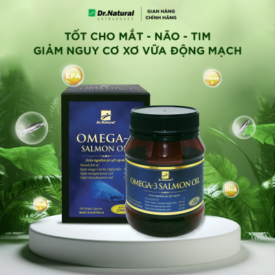 Bộ Sản Phẩm 2 Hộp Viên Dầu Cá Hồi DR Natural Omega 3 Salmon Oil 180 Viên | Hàng Chính Hãng