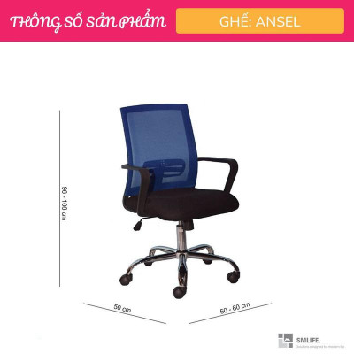 Ghế nhân viên chân xoay lưng lưới SMLIFE Ansel