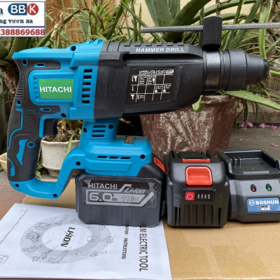 [LOẠI 1] Máy Khoan Đục Bê Tông 199V - 3 Chức Năng: Khoan, khoan búa, đục - Động Cơ Không Chổ Than 100% Lõi Đồng