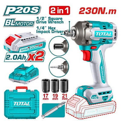 MÁY BẮN BU LÔNG PIN 20V LỰC 230NM ĐẦU 2 TRONG 1 TIWLI20236 TOTAL - HÀNG CHÍNH HÃNG
