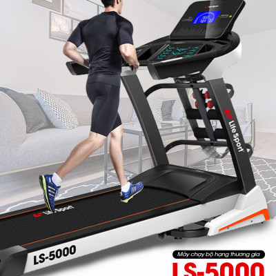Máy Chạy Bộ Lifesport LS-5000,Máy Chạy Bộ Hiển Thị Nhịp Tim Lượng Calo Và Tốc Độ Và Quãng Đường Chạy, Vùng Chạy Rộng