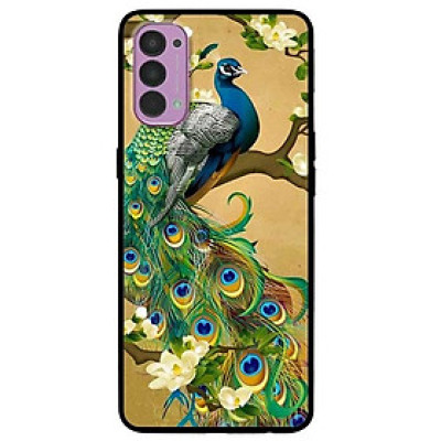 Ốp lưng dành cho Oppo Reno 4 mẫu Chim Công Hoa Xanh