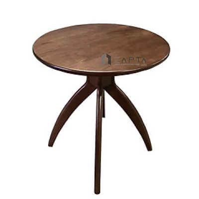 Bàn tiếp khách tròn 60cm TE PHIN-06W Nội thất Capta Bàn cafe gỗ tần bì màu Walnut có 4 chân gỗ chụm 