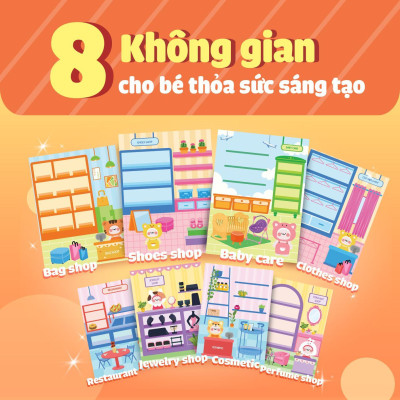 Sách Tương Tác Bóc Dán Sticker Cho Bé - Trò Chơi Đồ Hàng Đi Siêu Thị (Hơn 200 Stickers) - Megabook