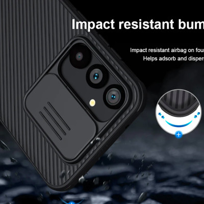 Ốp lưng cho Samsung Galaxy S23 Fe bảo vệ camera chống sốc hiệu Nillkin Camshield chống sốc cực tốt, chất liệu cao cấp, có khung & nắp đậy bảo vệ Camera - Hàng chính hãng