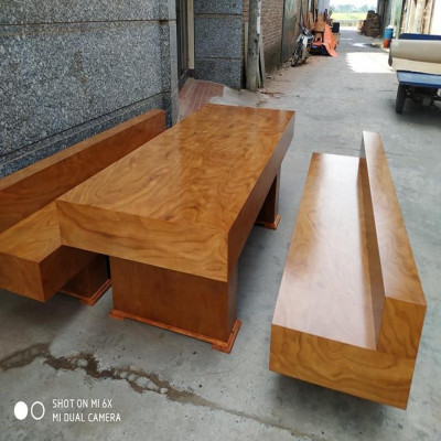 Bàn Ghế K3 Có Tựa Gỗ Hương Xám