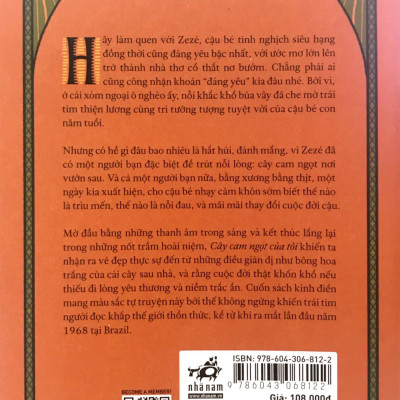 Sách- Cây Cam Ngọt Của Tôi, Tiểu Thuyết Phương Tây của José Mauro de Vasconcelos (Tái bản 2021)(108)- 2HBooks