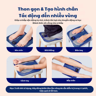 Thảm Massage Chân Xung Điện Kachi MK424 Pin Sạc - Giảm Đau Mỏi, Cải Thiện Tuần Hoàn Máu - hàng chính hãng