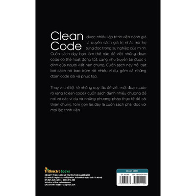 Clean Code - Mã Sạch Và Con Đường Trở Thành Lập Trình Viên Giỏi (Tái bản 2024)