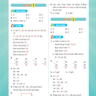 Phiếu Ôn Hè Toán 1 (Theo Chương Trình Giáo Dục Phổ Thông Mới)