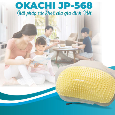 Gối massage hồng ngoại vai cổ lưng Shiatsu OKACHI JP-568