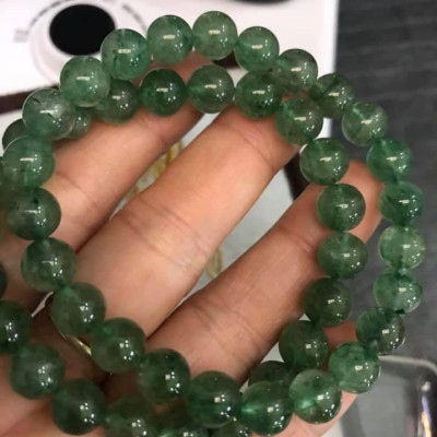 CHIẾC VÒNG THẠCH ANH DÂU XANH 9MM NỮ MỆNH MỘC HỎA ĐÁ THIÊN NHIÊN ĐẸP