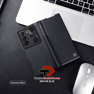 Bao da cho SamSung Galaxy Z Fold6 chính hãng Nillkin QIN có ngăn đựng bút - Hàng nhập khẩu