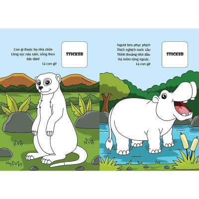 Sách - Bé Tô Màu - Khám Phá Châu Phi Hoang Dã - 20+ Hình Dán Sticker - Chính Thông Book