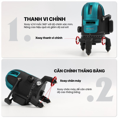 MÁY CÂN BẰNG LASER 5 TIA XANH AKUZA 999 LED - HÀNG CHÍNH HÃNG