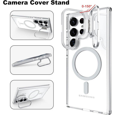 Ốp Lưng Trong cho Samsung Galaxy S25 Ultra Suốt Kiêm Giá Đỡ Raigor Inverse Rita Case Hỗ Trợ Sạc Không Dây Magnetic Viền Chống Sốc - Hàng chính hãng