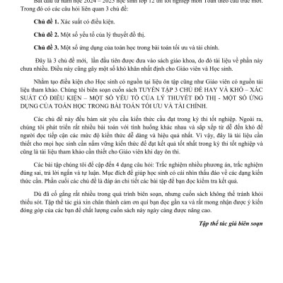 Sách - Tuyển Tập 3 Chủ Đề Hay Và Khó Xác Suất Có Điều Kiện Một Số Yếu Tố Của Lý Thuyết Đồ Thị