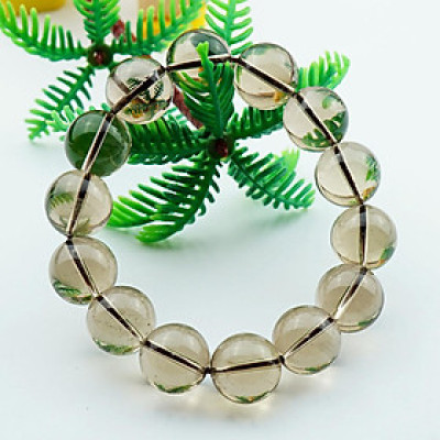 Vòng Tay Đá Thạch Anh Khói Smoky Quartz Tự Nhiên 14mm 14 hạt