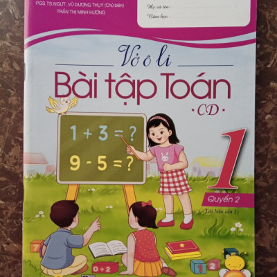 Sách - Combo Vở ô li bài tập Toán 1 (Quyển 1 + Quyển 2) - CD