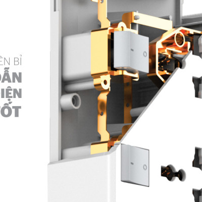 Ổ cắm điện Sunhouse SHE-OC2-5RD, Công suất 2500W, Dây dài 4,5m, Công tắc riêng biệt cho từng ổ, Bảo hành 12 tháng