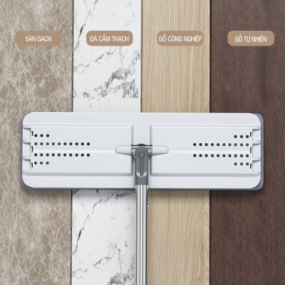 Bộ lau nhà Plus 2 ngăn tự vắt, cây lau nhà xoay 360 độ giúp lau sàn làm sạch