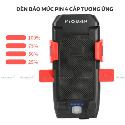 Đèn Còi Xe Đạp Giá Đỡ Điện Thoại 4 in 1 YQ-320 3000 mAh có dây điều khiển riêng còi và đèn, sạc TYPE-C độ sáng 500 lumens thời gian sáng 5-10h, phù hợp màn hình dưới 6.3 inch - Mai Lee
