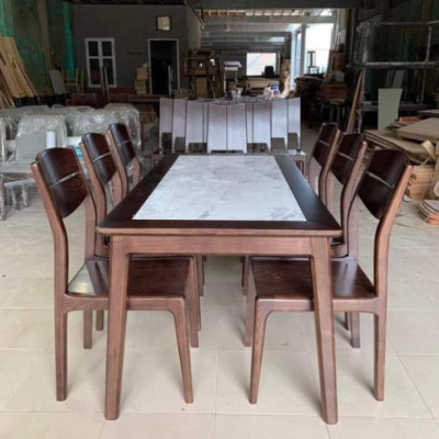 Hàng HOT GIÁ SỈ Bàn ăn sồi mặt đá 1m6