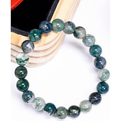 Vòng tay băng ngọc thủy tảo 8mm mệnh hỏa, mộc - Ngọc Quý Gemstones