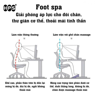 Ghế Gác Chân Công Thái Học Ghế Kê Chân Ghế Gác Chân Văn Phòng MÀU ĐEN