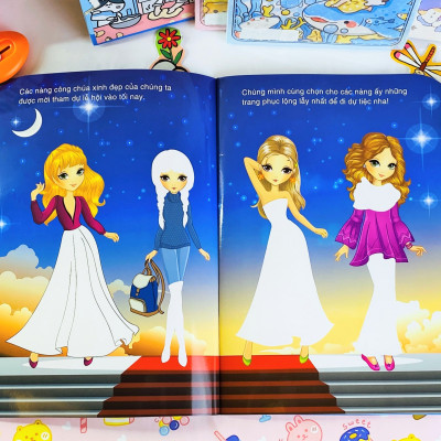 Sách - Combo 6 cuốn dán hình thông minh: Princess Fashion công chúa thời trang (Cho bé 3-8 tuổi) -NDbooks