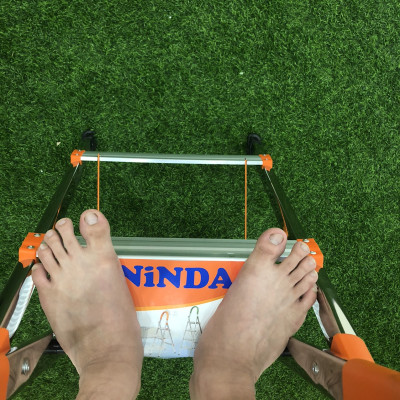 Thang ghế inox Ninda gia đình - Chính hãng, 3 bậc, inox không gỉ, chân cao su chống trượt, bậc cao nhất sử dụng 75cm