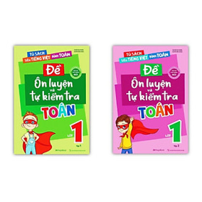 Sách - Combo 2 cuốn Đề ôn luyện và tự kiểm tra Toán lớp 1 - tập 1 + 2 (MG)
